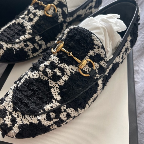 BLOGGERS FAV GUCCI GG TWEED LOAFER FLATS 36 6 - Picture 12 of 16